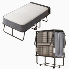 Load image into Gallery viewer, ZAFLY Folding Bed with Memory Sponge Mattress, 75 x 46 Rollaway Bed for Adult, Comfortable Fold Up Portable Sleeping Guest Cot Beds, Perfect for Camping, Travel, Nursing in Hospital - Upgraded