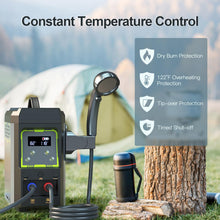 Load image into Gallery viewer, Jocoevol Portable Water Heater, Propane Water Heater with Shower Pump, Max 100 Mins 3s Instant Hot 20,000 BTU, 4000mAh Rechargeable Built-in Battery for Outdoor Cleaning, Camping, Hunting, Hiking