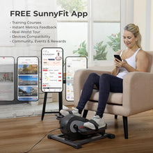 Load image into Gallery viewer, Sunny Health & Fitness Smart Motorized Mini Elliptical Trainer - Gray