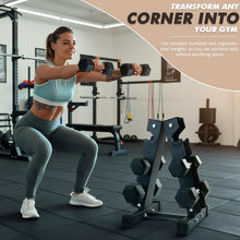 Load image into Gallery viewer, RITFIT Rubber Hex Dumbbells Set with Rack, 180-780LB Heavy-Duty Cast Iron Core, Knurled Chrome Handle, Space-Saving Storage Rack for Home Gym Strength Training