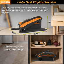 Load image into Gallery viewer, Under Desk Elliptical Machine, Electric Elliptical Exerciser for Senior, Quiet & Small Electric Seated Pedal Exerciser for Home with Monitor, Remote Control & 12 Adjustable Speeds (Orange)