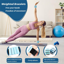 Load image into Gallery viewer, Wrist and Ankle Weights for Women & Men 2 Pack (1lb Each) (Blue)