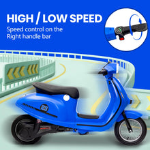 Load image into Gallery viewer, 24V 350W Kids Electric Scooter, 14MPH Ride-On Motorcycle w/Rear Brake & LED Light, for Ages 8-12 (Blue)