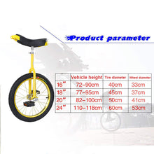 Load image into Gallery viewer, 24", Wheel Unicycle, One Wheel Bike, Leakproof Butyl Tire Wheel Cycling Outdoor Sports Fitness Exercise Health,Purple,24 ''