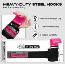 Load image into Gallery viewer, WYOX Weight Lifting Hooks for Deadlift, Pull Ups & Rows β Pink