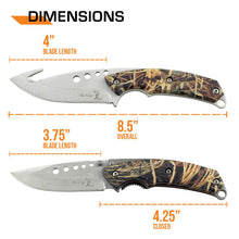 Load image into Gallery viewer, Elk Ridge ER-054CA 8.5-Inch Fixed and 5-Inch Folder Hunting Knife Set