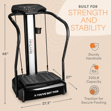 Load image into Gallery viewer, Lifepro Rhythm Vibration Plate Exercise Machine — 99 Speeds & Heart Rate Monitor Whole Body Vibration Platform Machine for Lymphatic Drainage with Handles — Standing Vibrating Platform for Home Gym