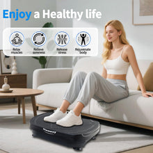 Load image into Gallery viewer, Homesy Vibration Plate Exercise Machine, Vibrating Plate for Lymphatic Drainage, Full Body Shake Platform Board for Home Fitness and Fat Burning, Sport Gym Equipment for Women Men, Black