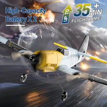 Load image into Gallery viewer, RC Plane, 3 Channel Remote Control Airplane, 6-axis Gyro Stabilizer BF-109 RTF RC Airplane with 2 Batteries, Easy to Fly