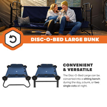 Load image into Gallery viewer, Disc-O-Bed Large Convertible 2 Person Bench & Double Camping Cot, Navy