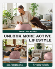 Load image into Gallery viewer, Trideer Exercise Ball for Office Desk, Yoga Ball Chair to Relieve Back Pain, Stability & Fitness Ball -pink