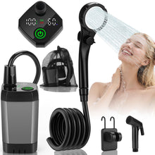 Load image into Gallery viewer, vignuto Portable Shower for Camping, Rechargeable Camping Shower kit with LED Display of Battery Level and Temperature, Lasting-150 Mins, Suitable for Outdoor Shower, Pet Bath, Car Washing