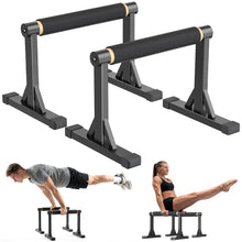 Load image into Gallery viewer, 12" Wooden Parallel Bar and Dip Bar with Non-Slip Handles