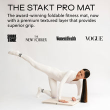 Load image into Gallery viewer, Stakt Foldable Yoga Mat Pro, 2 in 1 with Premium Textured Grip, Non Slip, Folding Exercise and Fitness Mat for Pilates, Strength Training, and High Impact Workouts - Dune
