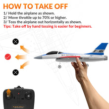 Load image into Gallery viewer, RC Plane F-16 Fighting Falcon - 2.4Ghz 2CH Remote Control Airplane Jet Fighter Ready to Fly with Cool Lights