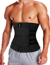 Load image into Gallery viewer, KIWI RATA Mens Workout Waist Trainer Corset Neoprene Sauna Sweat Trimmer Cincher Belt Extra Belly Compression Belts