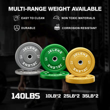 Load image into Gallery viewer, JELENS Home Gym System, 150LB Weight Stack Smith Machine -(Black, 140LBS Colored Weights Package)