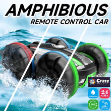 Load image into Gallery viewer, Crazy Wheels Amphibious RC Car – 4WD Remote Control Stunt Car | 360° Flips, Waterproof