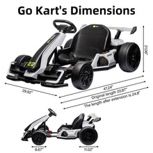 Load image into Gallery viewer, 24V Electric Go Kart,300W Powerful Drift Kart for Kids, Electric Pedal Kart, with 300W Strong Motor-White