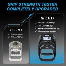 Load image into Gallery viewer, Handeful Grip Strength Tester Trainer - Dynamometer Handgrip Measurer Meter, Handheld Strengthener Exerciser for Sports, School, and Home Use (black 180kg)