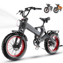 Load image into Gallery viewer, 1000W(Peak 2000W)Folding Electric Bike for Adults,35MPH 100Mile,48V 25Ah Removable Battery,20" x 4.0 Fat Tire Foldable Electric Bicycle