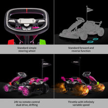 Load image into Gallery viewer, Go Kart Electric Drift Kart Car with Adjustable Seat, 24V Outdoor Ride On Toy with Variable Speed Mode, Crazy Cart for Kids 6+ Years Old