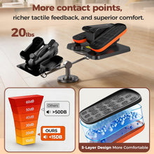 Load image into Gallery viewer, ESL Under Desk Elliptical - Portable Leg Exerciser with Pedal Strap for Seniors, Compact Seated Elliptical with Remote Control, LCD Display Electric Elliptical (New Orange Style with 2 Pedal Straps)