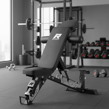 Load image into Gallery viewer, RitFit Gator Adjustable Weight Bench with Headrest, Premium 14GA Steel Heavy Duty for Home Gym Strength Training, Incline, Decline Exercises, 1600LBS Capacity, Black