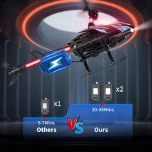Load image into Gallery viewer, Remote Control Helicopter Toy for Kids with 26 Mins Flight(2 Batteries), 8 Light Modes, Easy Control
