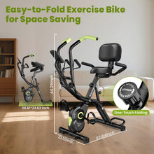Load image into Gallery viewer, Birdfeel Foldable Exercise Bike, Multifunctional Indoor Stationary Bikes (Light Green)