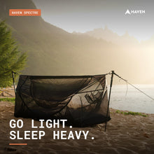 Load image into Gallery viewer, Haven Tents Lay Flat Hammock Tent - Waterproof Camping Hammock with Mosquito Net, Insulated Pad and Rainfly - Haven Tent, Haven XL, Haven Safari (Black, Spectre - 80"x30")