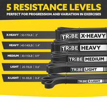 Load image into Gallery viewer, Long Resistance Bands for Working Out Men and Women - Set of 5 Pull-Up Bands, Pull Up Assistance Bands - Workout Bands Resistance for Men - Stretch Bands for Exercise Bands Resistance Bands Set