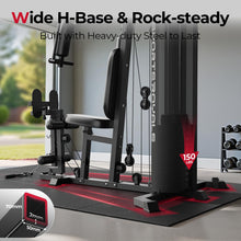 Load image into Gallery viewer, Sportsroyals Home Gym, Multifunctional Workout Station with Leg Press, 150LBS Weight Stack - (Black)