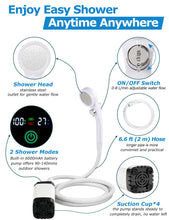Load image into Gallery viewer, innhom Portable Shower Camping Shower Outdoor Camp Shower Pump, Electric Rechargeable Portable Camping Shower, Powered by Rechargeable Battery