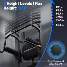 Load image into Gallery viewer, SPORTSROYALS Power Tower Pull Up Bar Station, 450LBS Stable Pull Up Dip Station for Home Gym