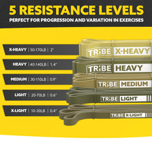 Load image into Gallery viewer, Long Resistance Bands for Working Out Men and Women - Set of 5 Pull-Up Bands, Pull Up Assistance Bands - Workout Bands Resistance for Men - Stretch Bands for Exercise Bands Resistance Bands Set