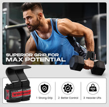 Load image into Gallery viewer, WYOX Weight Lifting Hooks for Deadlift, Pull Ups & Rows β Black