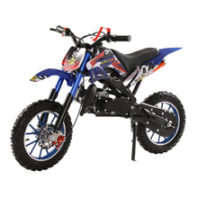 Load image into Gallery viewer, Mini Kids Dirt Bike, Pocket Rocket Mini Motorbike with Suspensions, Off-Road Mini Motorcycle Pit Bike, Disc Brakes, Blue