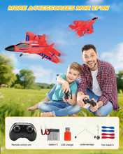 Load image into Gallery viewer, 2.4GHz Remote Control Jet with Gyro Stabilizer, LED Lights, 2 Batteries, Easy to Fly for Kids