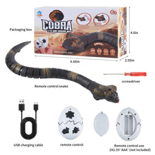 Load image into Gallery viewer, Remote Control Snakes Realistic Rc Snake Prank Cobra Rechargeable Smart Sensing Cat Toy with Infrared Controller Snake Toys, Prank Gifts