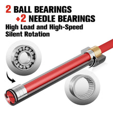 Load image into Gallery viewer, RitFit Elite 6.6ft Olympic Barbell, Robust 33lb Barbell for Weightlifting and Powerlifting, Superior Olympic Bar with Exceptional 900lbs Load Capacity, Weight Bar for 2” Standard Plates Sliver/Red