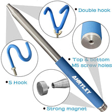 Load image into Gallery viewer, Telescoping Pickup Tool Magnetic Pole with 3 Hooks, 10 FT Push Pull Rod