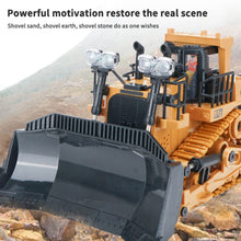 Load image into Gallery viewer, RC Bulldozer, 1:24 Scale Remote Control Bulldozer, 2.4GHz 9 Channel RC Construction Truck, Engineering Vehicles Educational Toys