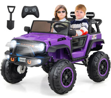 Load image into Gallery viewer, 24V 2 Seater Ride on Car for Kids, 2WD/4WD Battery Powered with Remote Control, Music, USB, MP3, Spring Suspension (Purple)