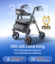Load image into Gallery viewer, VOCIC Walkers for Seniors, Z21 Rollator Walker with Seat Supports 350lb, 8" Big Wheels for All Terrain, Ergonomic Arc Seat & 6" Ultra Backrest Foldable Walker, Dual Height Adjustment, Lightweight 2025