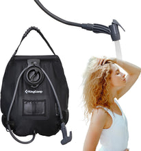 Load image into Gallery viewer, KingCamp Solar Shower Bag, Leak-Proof Design Camping Bag with Thermometer, Removable Hose & Switchable Shower Head, 5 gallon/20L
