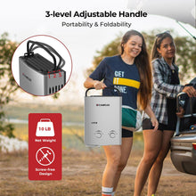 Load image into Gallery viewer, CAMPLUX ENJOY OUTDOOR LIFE 1.32 GPM Outdoor Portable Propane Tankless Water Heater with 1.2 GPM Water Pump Kits, Gray