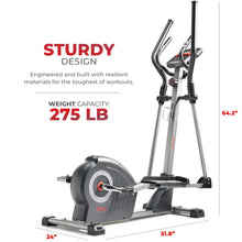 Load image into Gallery viewer, Sunny Health & Fitness Smart Elliptical Exercise Machine for Home - Gray