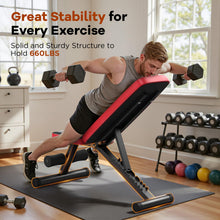 Load image into Gallery viewer, NICEPEOPLE Adjustable Weight Bench for Home Gym, 660LBS Capacity Workout Bench with 8 Backrests for Chest Shoulders Arms, Compact and Foldable Strength Bench for Small Space Apartment Room