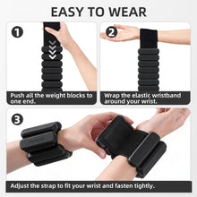 Load image into Gallery viewer, Rnnwolf Wrist Ankle Weights for Women Men 2lbs /Pair - (Black)